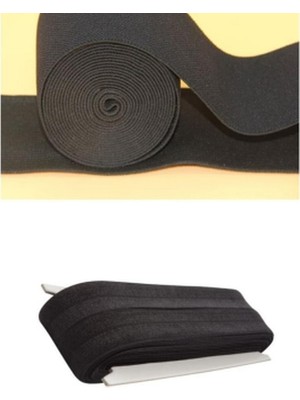 Uravas Store Siyah - 1.5cm Paça Lastik Yassı Geniş 10MT.