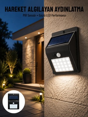 Valor Bahçe Aydınlatması Güneş Enerjili LED Işık Lamba Sensörlü Dekoratif Yeni Nesil