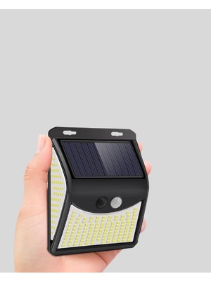 Valor Solar Güneş Enerjili Hareket Sensörlü 4 Taraflı Bahçe Lambası – IP65 Su Geçirmez, 100 LED