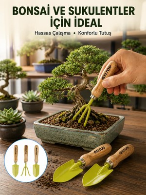 Valor Saksı Bitkileri Için Bahçe El Aleti Seti Ergonomik Ahşap Saplı