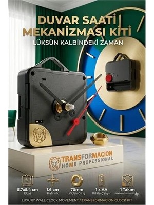Uravas Store Sessiz Akar Saat Mekanizması Askılı Duvar Saati Motoru Akrep Yelkovan Seti 723157