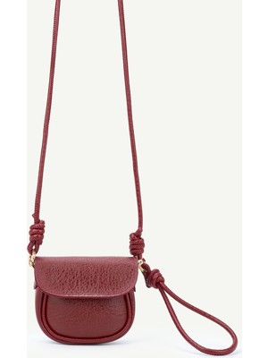 SHAKA Bordo SHK306 Ayarlanabilir,düğüm Detay Askılı,mini,kadın El,kol ve Omuz Çantası