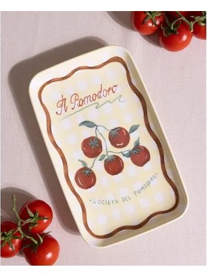 Vivense The Mia Italian Summer Dikdörtgen Servis Tabağı 31X20 cm