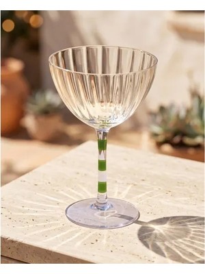 Vivense The Mia Ayaklı Cam Dondurma Kasesi Mor Yeşil 280 ml