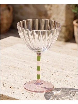 Vivense The Mia Ayaklı Cam Dondurma Kasesi Pembe Yeşil 280 ml