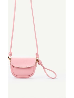 SHAKA Pembe SHK306 Ayarlanabilir,düğüm Detay Askılı,mini,kadın El,kol ve Omuz Çantası