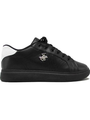 Beverly Hills Polo Club Unisex Bağcıklı Sneakers Spor Ayakkabı Siyah Beyaz PO-10295