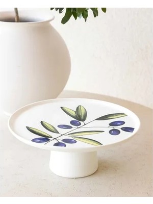 Vivense The Mia Olivos Ayaklı Servis Tabağı 10X26 cm