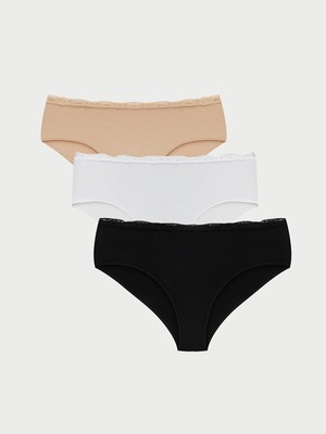 Lc Waikiki Yeni Sezon Dantel Detaylı Hipster Külot 3'lü