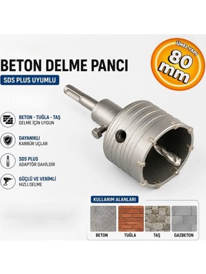 Boss BOSS-81871 Sds Plus Beton Delme Pancı 80 mm Beton Duvar Delma Panç