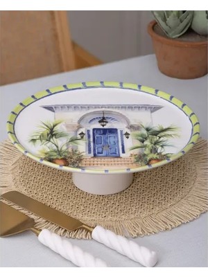 Vivense The Mia Palma Ayaklı Servis Tabağı 10X30 cm