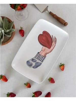 Vivense The Mia Luv Dikdörtgen Servis Tabağı 31X20 cm