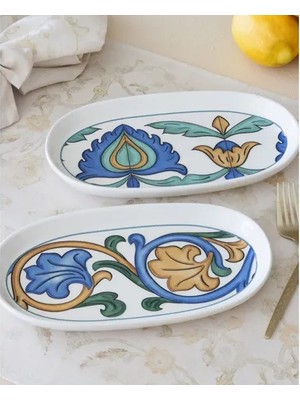 Vivense The Mia Limoncello Oval Servis Tabağı 2li Set Gri 23 cm