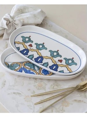 Vivense The Mia Limoncello Oval Servis Tabağı 2li Set Gri 29 cm
