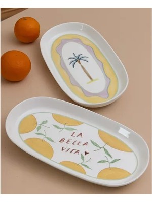 Vivense The Mia Italian Summer Oval Servis Tabağı 2li 29 cm