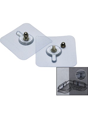 Renas Store 4 Parça 10MM Vidalı Şeffaf Pvc Yapışkan Askı