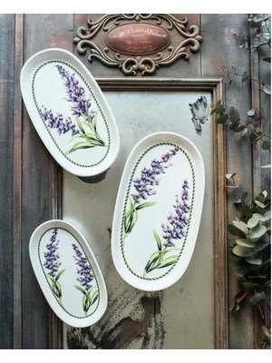Vivense The Mia Provence Lavanta Oval Servis Tabağı 2li 23 cm