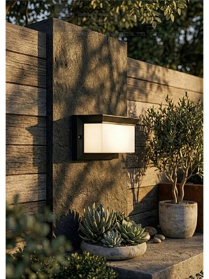 Ack Lunar E27 Bahçe Duvar Apliği IP54 60W (120X120X250 Mm)
