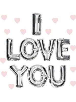 Renas Store I Love You Folyo Balon Gümüş Renk 35 cm