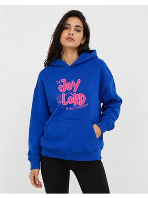 herkesemoda Joy Lord Baskılı Kapüşonlu 2 Iplik Şardonlu Sweatshirt