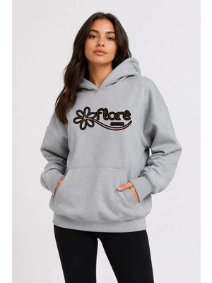 herkesemoda Flore, Baskılı Kapüşonlu 2 Iplik Şardonlu Sweatshirt