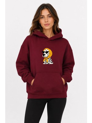 herkesemoda Dalmaçyalı Köpek Baskılı Kapüşonlu 2 Iplik Şardonlu Sweatshirt