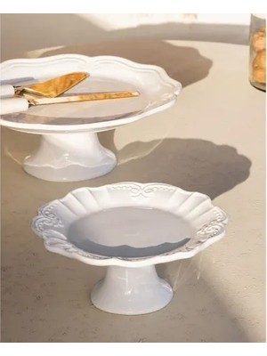 Vivense The Mia Grande Pasta Kek Standı Beyaz 22X10 cm GRD0019