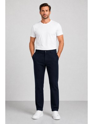 Bihan Store Erkek Yan Cep Esnek Tensel Kot Pantolon 2184-LACIVERT