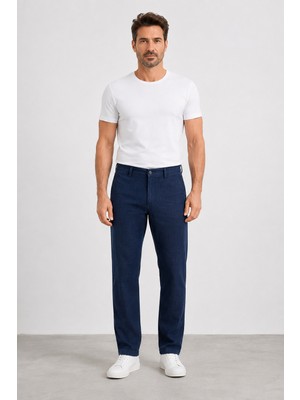 Bihan Store Erkek Yan Cep Esnek Tensel Kot Pantolon 2184-MAVI
