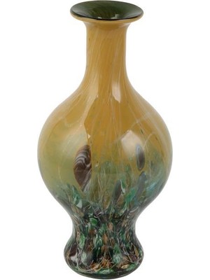 Vitale Cam Tavuskuşu Vazo 14X14X29CM