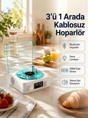 İntora Hoparlör – 3-Ü-1 Saatli Gece Lambası Tasarım