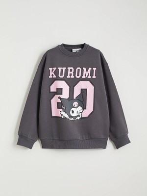 Lc Waikiki Yeni Sezon Kuromi Baskılı Kız Çocuk Kalın Sweatshirt