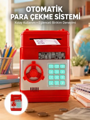İntora Kırmızı Şifreli Atm Kasa Yutan Kumbara
