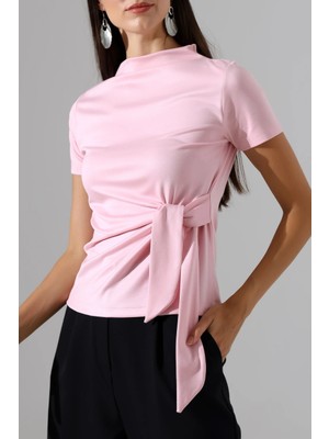 Sabr Kadın Oysho Yan Bağlama Detaylı Kısa Kollu Bluz