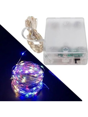 Renas Store Powermaster Pilli Rgb 4 Renkli Yanıp  Sönen 10 Metre Kablolu Bağ LED