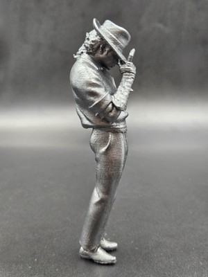 Michael Jackson Ikonik Poz Dekoratif Figür 13,5 cm - (Metalik Renk Boyalı)