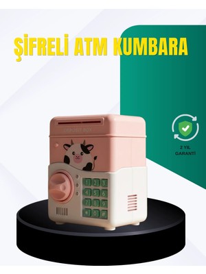 İntora Pembe Şifreli Eğitici Atm Kasa Çocuk Kumbarası