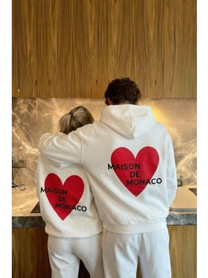Touz Moda Couple Love Design Kapüşonlu Sweatshirt (Tekli Satılmaktadır)