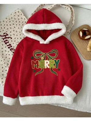 Touz Moda Christmas Design Kalın Young Kapüşonlu Sweatshirt