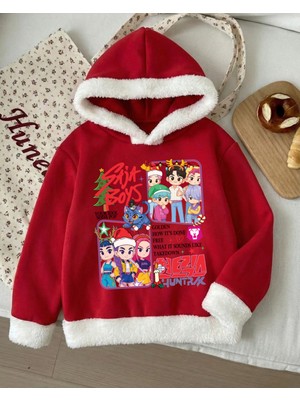 Touz Moda Christmas K-Pop Demon Hunterx Kalın Young Kapüşonlu Sweatshirt