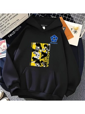 Touz Moda Blue Lock Baskılı Unisex Oversize Kapüşonlu Sweatshirt Hoodie