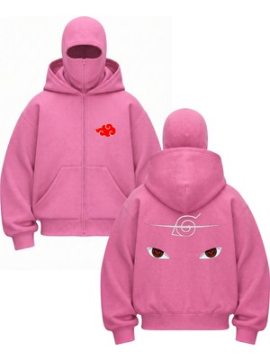 Touz Moda Kar Maskeli Balaclava Anime Naruto Series Baskılı Ninja Hoodie Sweatshirt