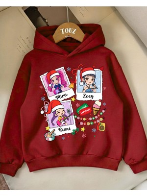 Touz Moda Christmas Young Kpop Demon Hunters 3 Iplik Kalın Sweet Hoodie