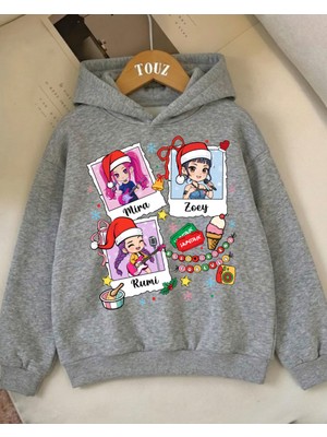 Touz Moda Christmas Young Kpop Demon Hunters 3 Iplik Kalın Sweet Hoodie