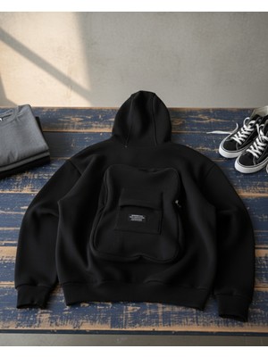Touz Moda Bag Detail Streetwear Kapüşonlu Hırka