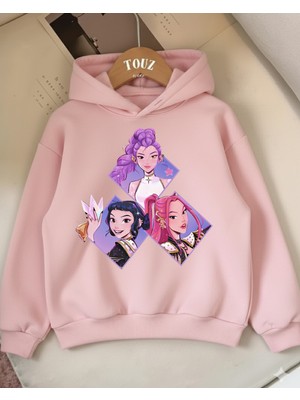 Touz Moda Young Kpop Demon Hunters 3 Iplik Kalın Sweet Hoodie