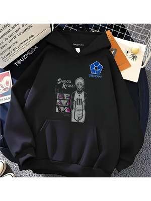Touz Moda Blue Lock Baskılı Unisex Oversize Kapüşonlu Sweatshirt Hoodie