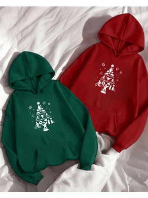 Touz Moda Merry Christmas Oversize Kapüşonlu Sweatshirt Hoodie
