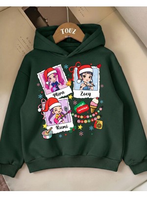 Touz Moda Christmas Young Kpop Demon Hunters 3 Iplik Kalın Sweet Hoodie