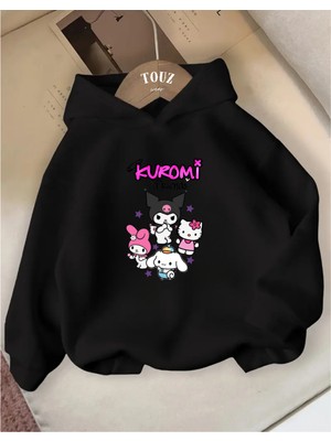 Touz Moda Young Kuromi Melody Cinnemaroll 3 Iplik Kalın Sweet Hoodie